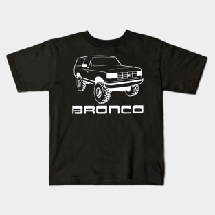 1987-1991 Ford Bronco w/Tires, Black Print Kids T-Shirt